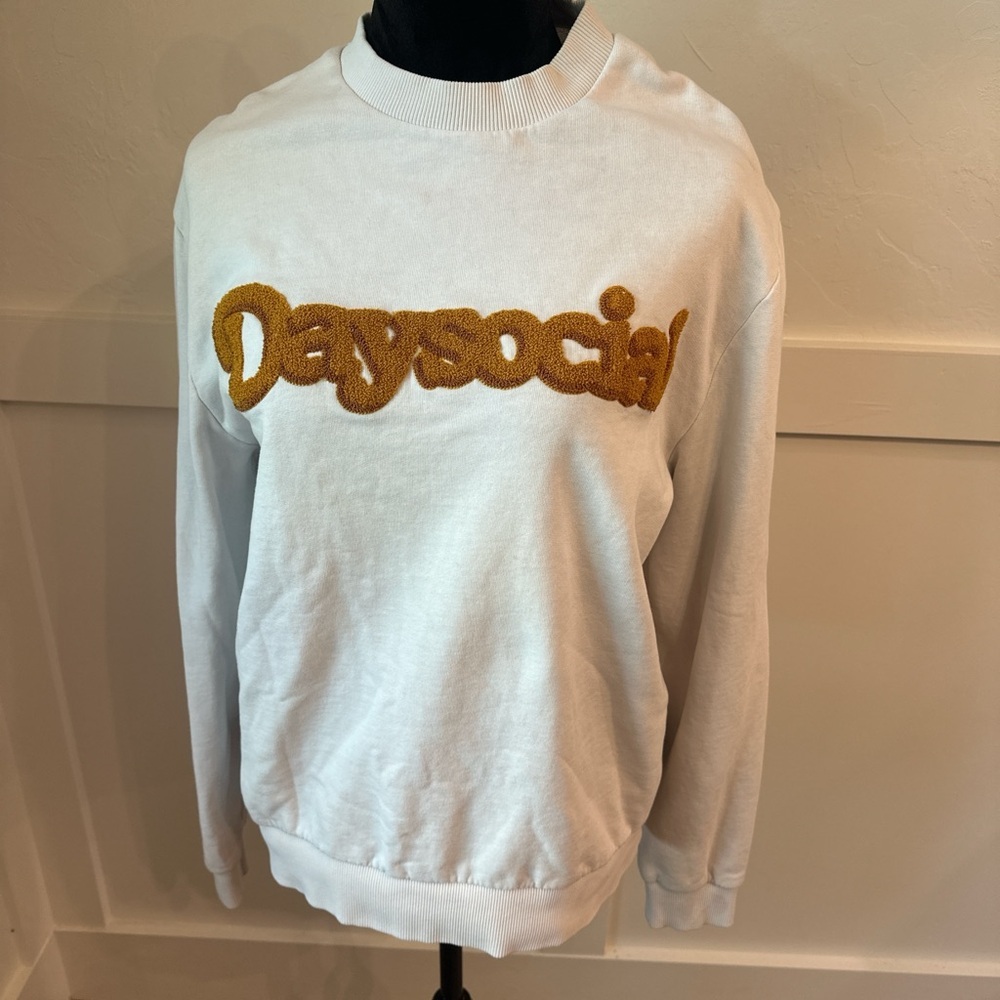 ASOS White Sweatshirt with Gold Text Daysocial